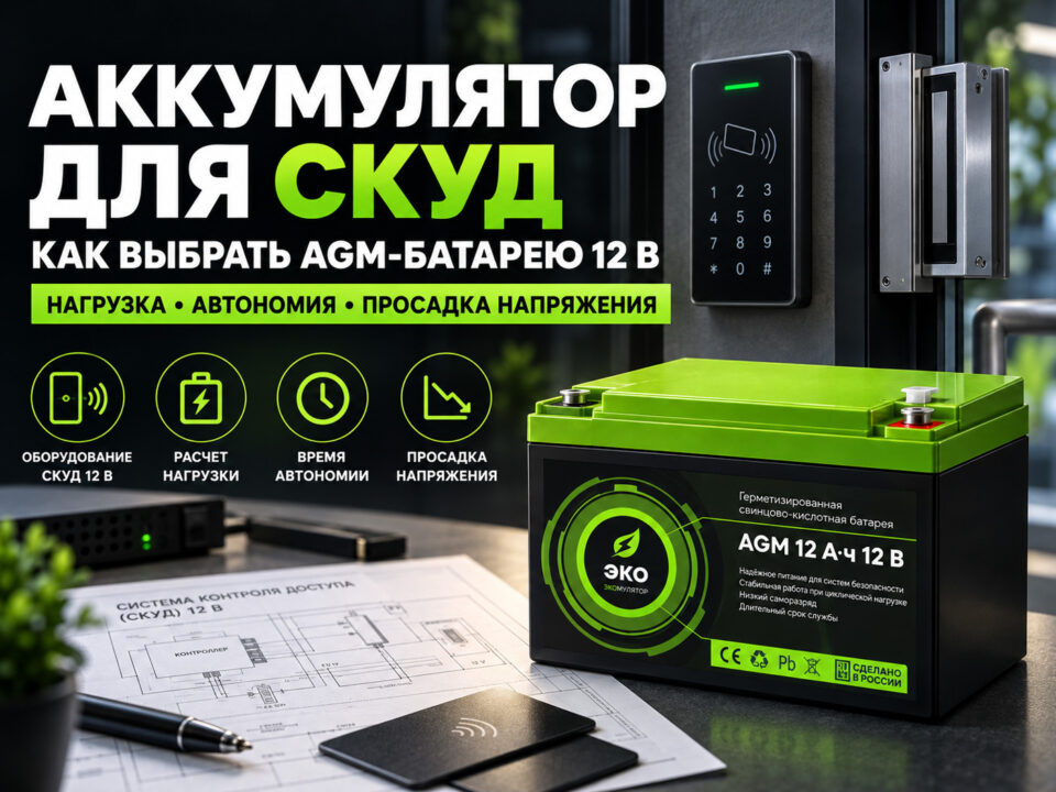 Аккумулятор для СКУД: как учесть постоянную нагрузку и пиковый ток замка